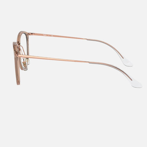 Óculos Graduados Ray-Ban 7140 Dourado Vista Perfil