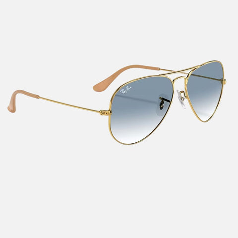 Óculos de Sol Ray-Ban Aviator Laroe 3025 Dourado Vista Lateral Esquerda