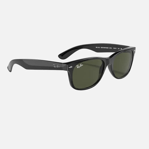 Óculos de Sol Ray-Ban New WayFarer 2132 Pretos Vista Lateral Esquerda